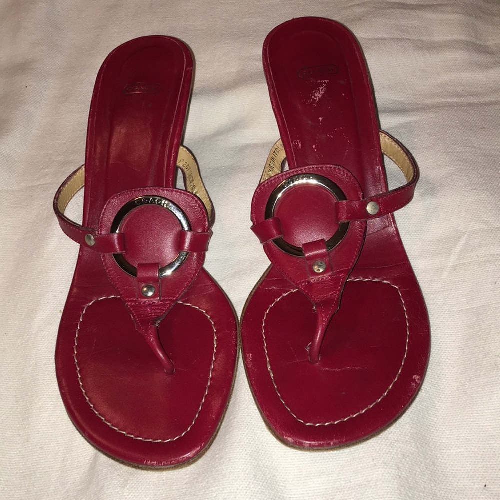 Coach Red Sandals